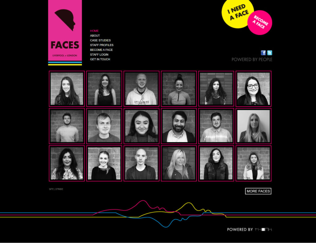Think Faces website build by Joe Fawley